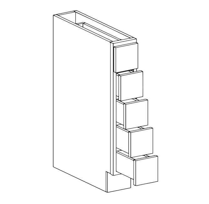 A 3D technical drawing of a modular device with stacked rectangular components.